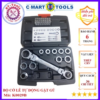 Bộ cờ lê tự động gật gù c-mart k0029b 36 chi tiết
