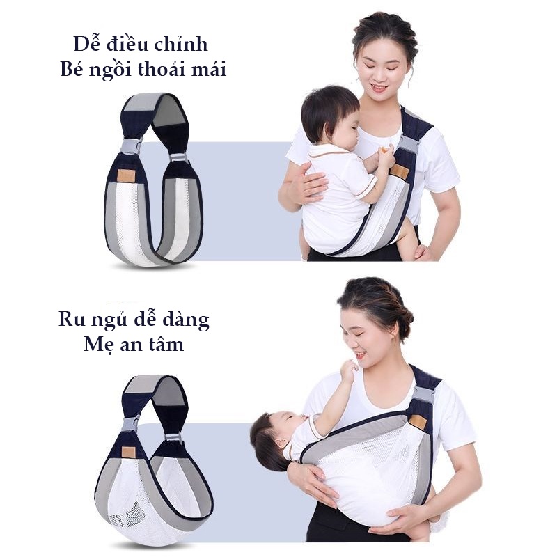 Địu em bé dạng lưới thoáng khí, gọn nhẹ, chắc chắn_C2