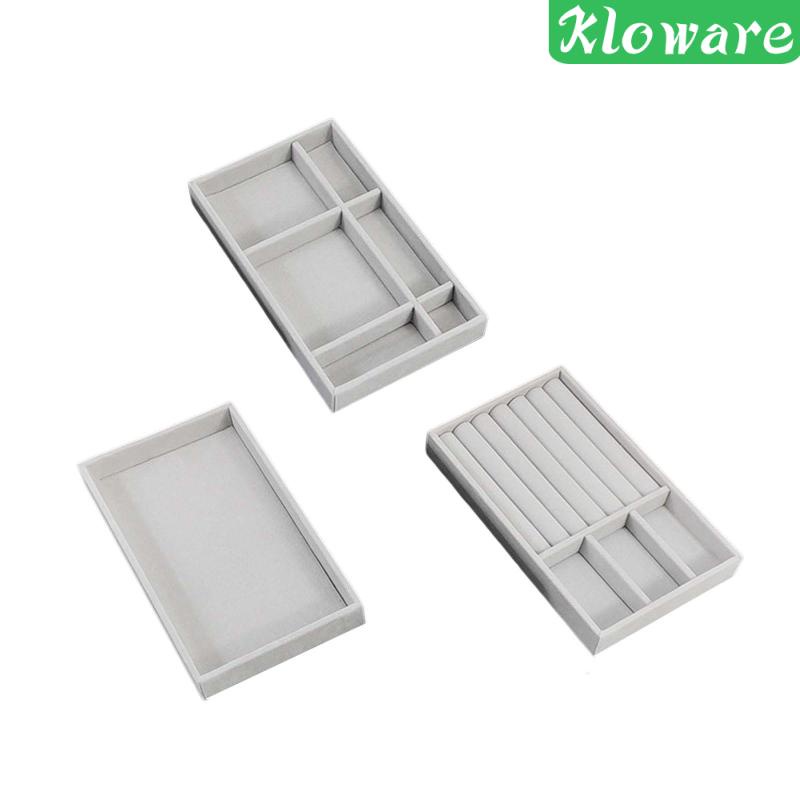 Bộ 3 Khay Trưng Bày Trang Sức / Đồng Hồ / Ngăn Kéo Tiện Dụng Cho Nữ