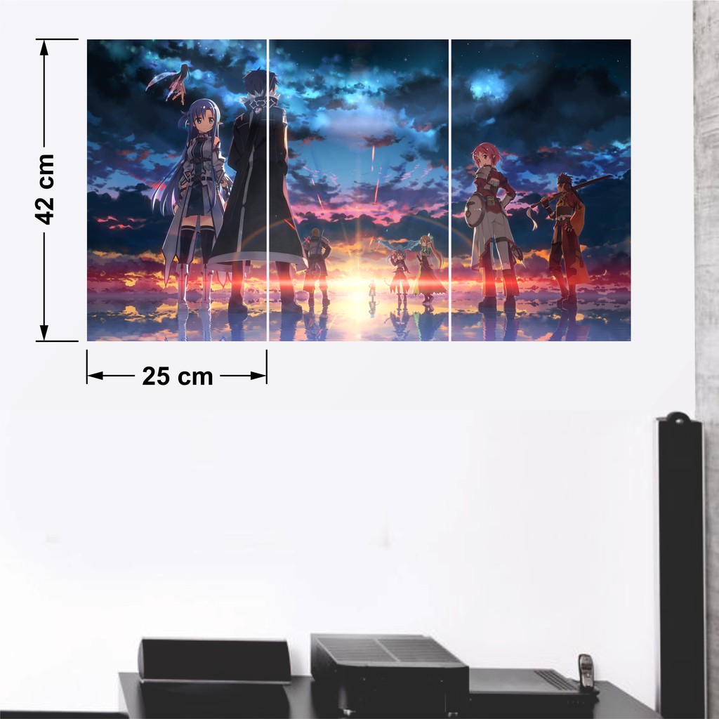 Combo 4 Tấm Poster Decal  Dán Tường Khổ A3 In Hình Anime Sword Art Online - SAO - Đao Kiếm Thần Vực By AnimeX