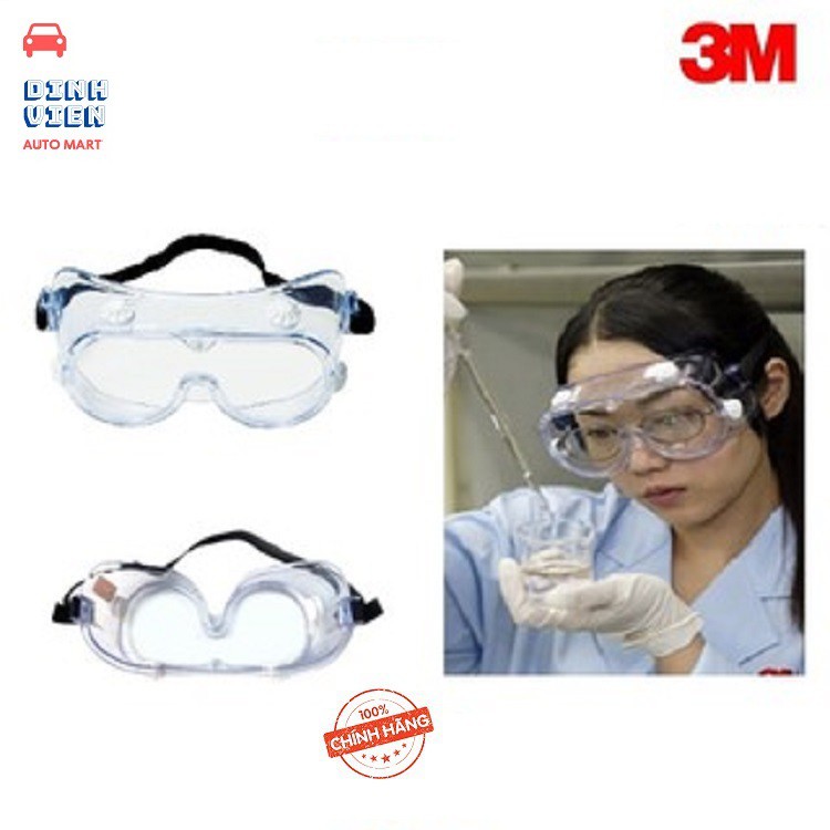 ( HÀNG HÓT) Kính bảo hộ chống hóa chất 3M Safety Splash Goggle 334AF