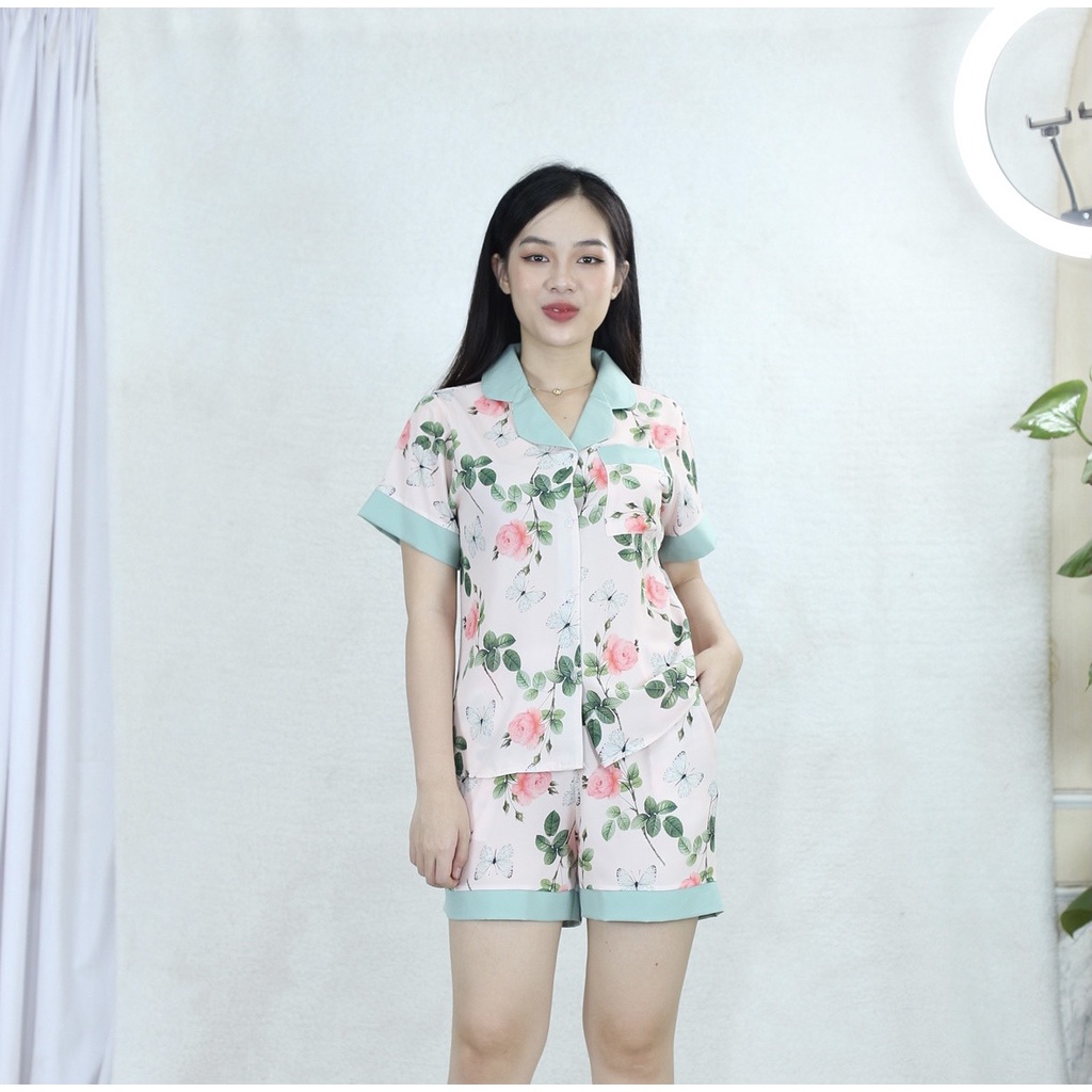[HÌNH THẬT 100%] XẢ HÀNG SỐC  Bộ đồ Pijama nữ quần ngắn tay ngắn   - vải siêu lụa cao cấp - Cực Kì Sang Chảnh