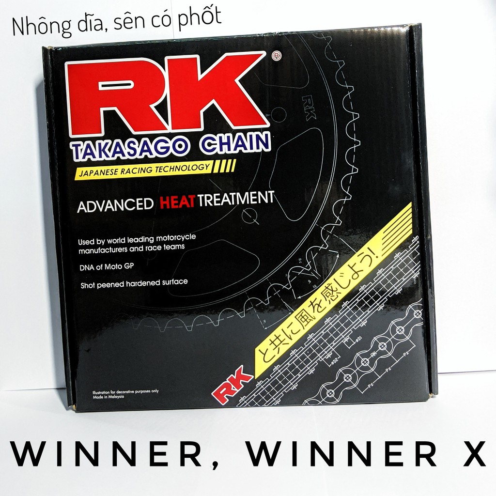 Nhông sên dĩa có phốt RK Nhật Bản cho Winner, Winner X