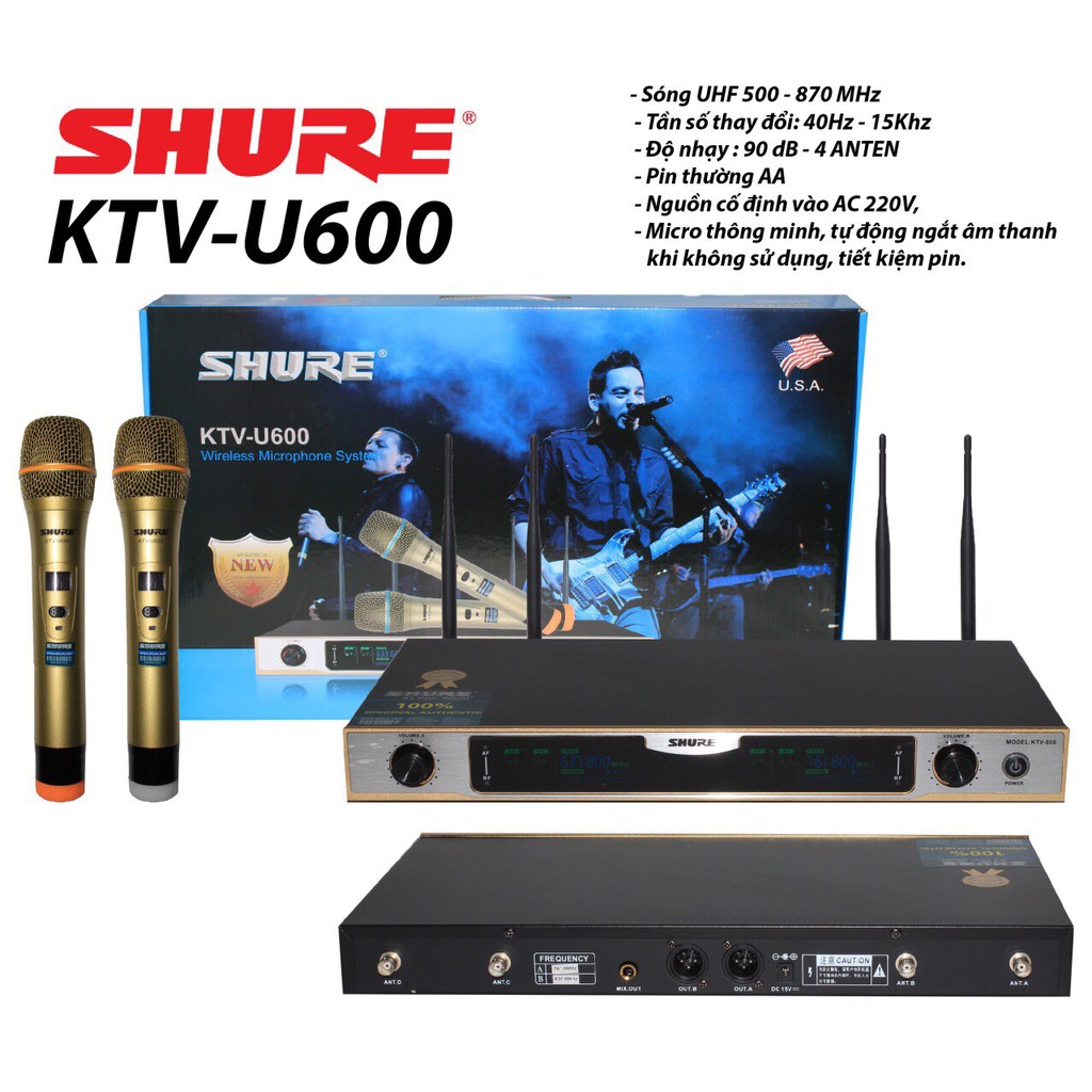 Micro không dây Shure KTV-U600 chính hãng