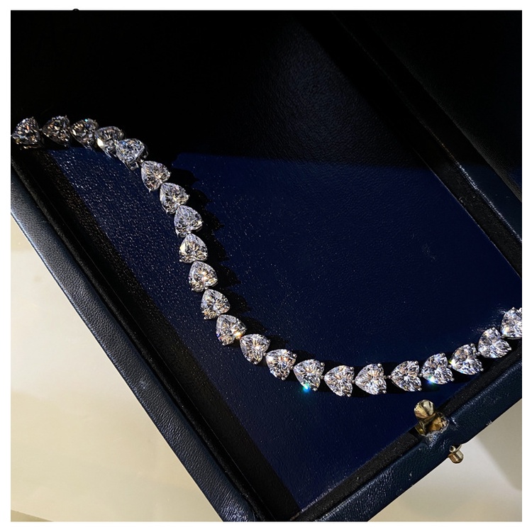 Vòng đeo tay mạ bạc 925 hình trái tim xinh xắn cho nữ