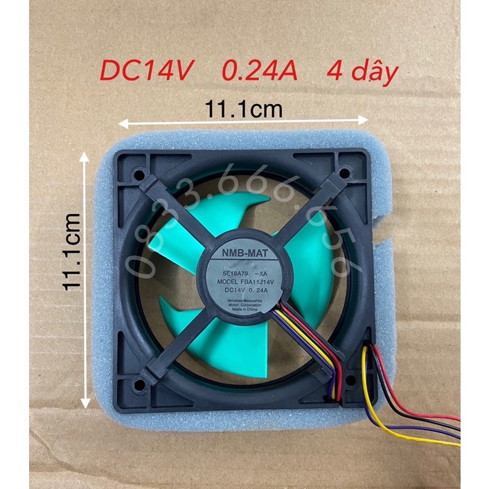 [Mã ELHA22 giảm 5% đơn 300K] Quạt tủ lạnh DC14V 4dây (kích thước 11cm x 11cm)