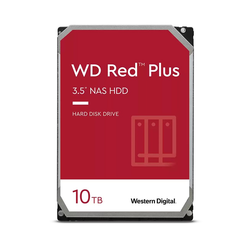 Ổ cứng HDD Western Digital 10TB Red Plus 3.5 inch, 7200RPM, đáp ứng mọi nhu cầu lưu trữ
