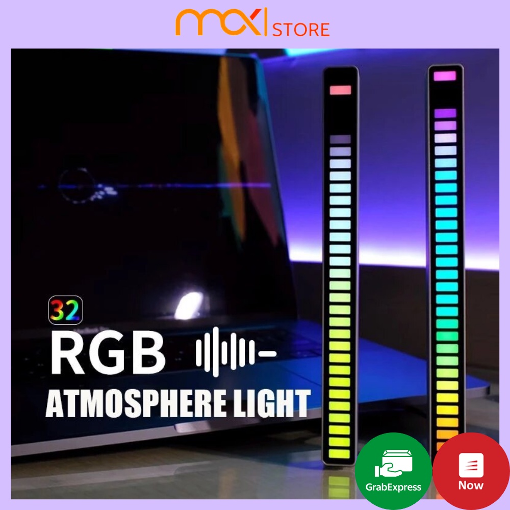 Đèn Led RGB Nháy Theo Nhạc, Đèn Led Thanh, Cảm Ứng Âm Thanh Thông Minh, Tích Hợp Micro Thu Âm