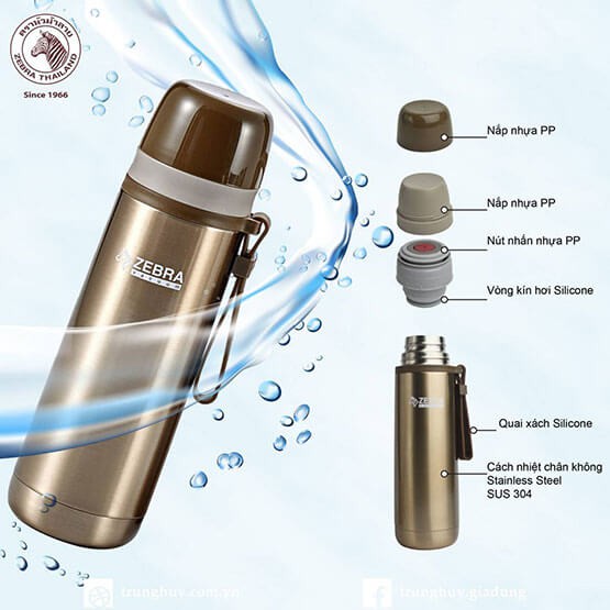Bình Giữ Nhiệt Zebra 500ml Vàng Đồng