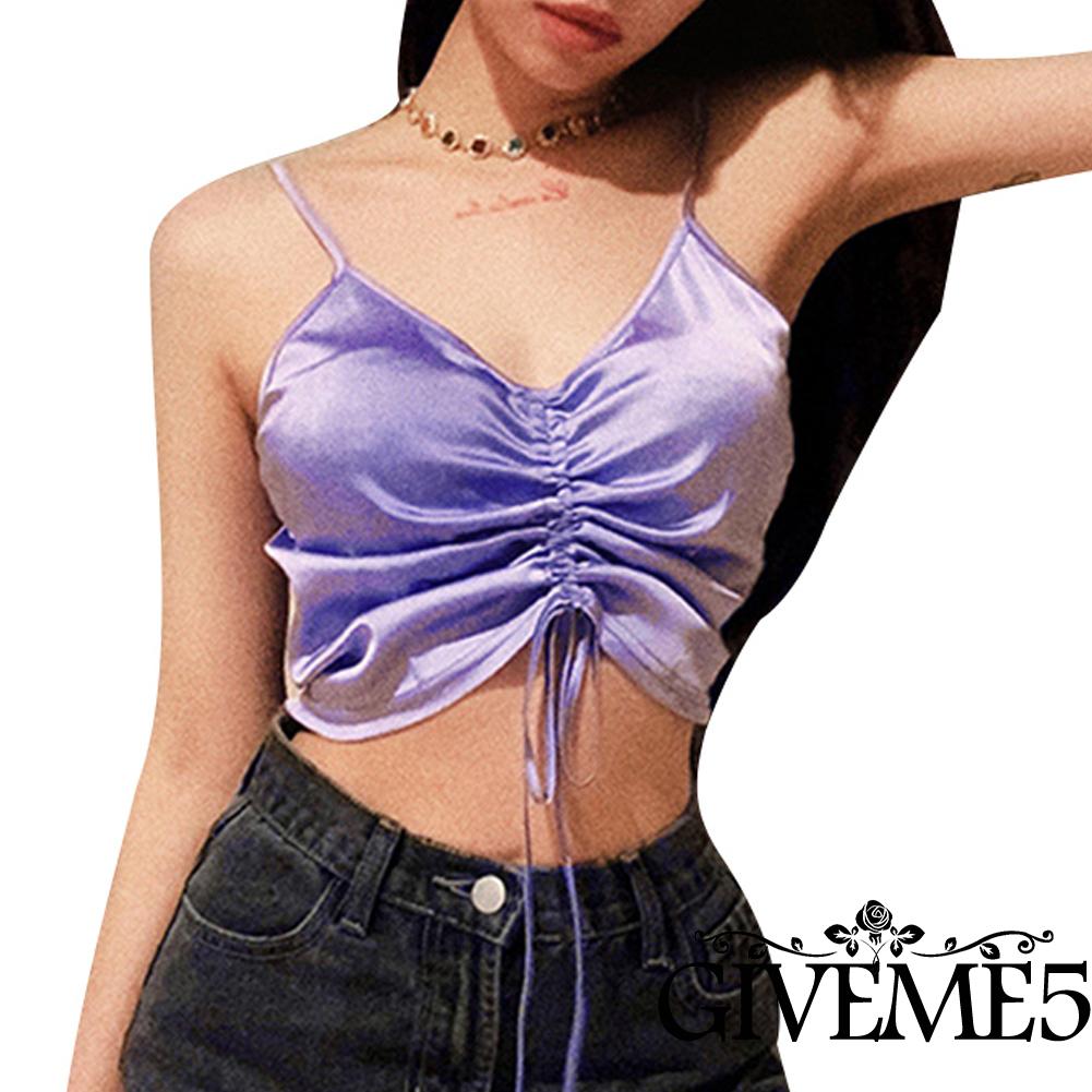 Áo Lửng Hai Dây Rút Dây Thời Trang Quyến Rũ Dành Cho Nữ