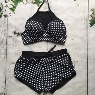 Bikini áo ngực lưới bi quần đùi bi