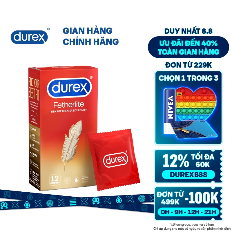 Bao cao su Durex Fetherlite 12 bao