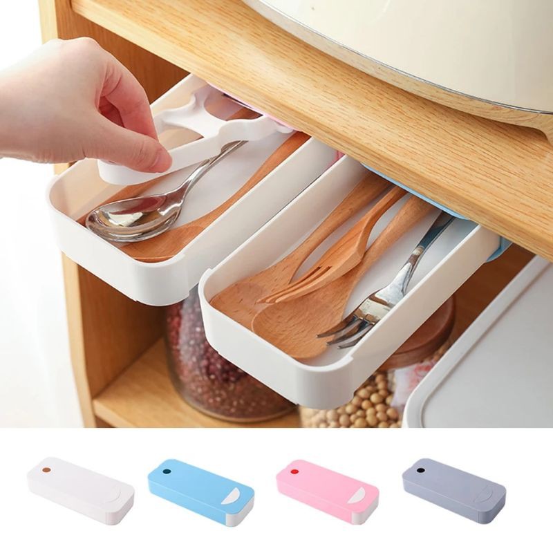 Ngăn Kéo Đựng Đồ Mini Dán Gầm Bàn Gầm Kệ Tủ Tiện Lợi