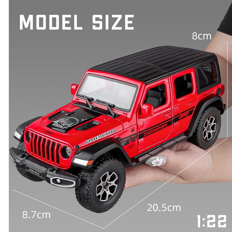 Mô Hình Xe Jeep Wrangler Bằng Hợp Kim Tỉ Lệ 1: 22 Có Đèn Và Nhạc