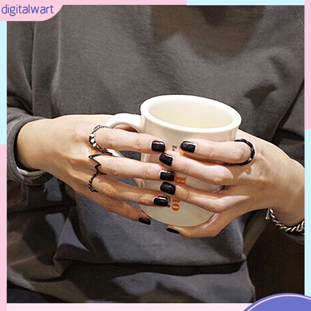 Set 4 nhẫn đeo khớp ngón tay màu bạc thời trang cho nữ