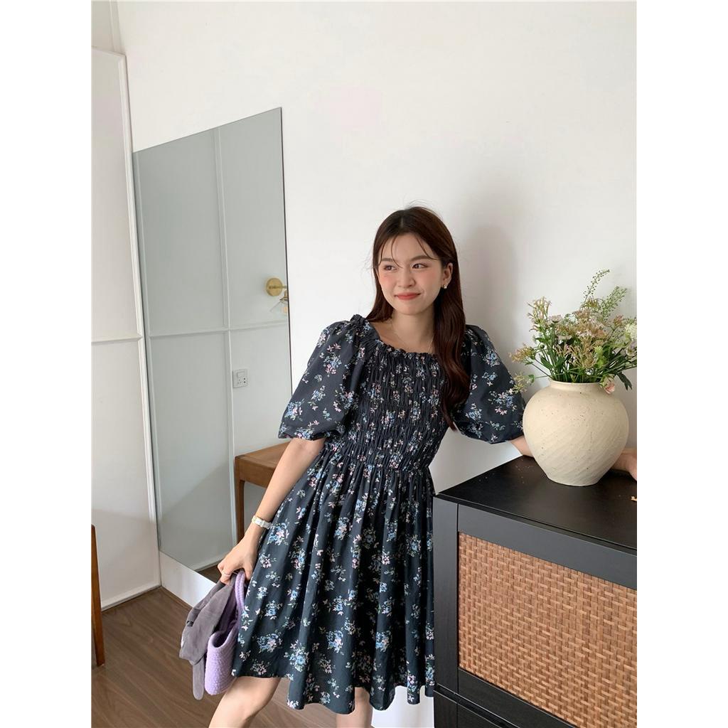 Váy Hoa Chữ A Vải Cotton Ngắn Tay Thời Trang Sành Điệu 64090