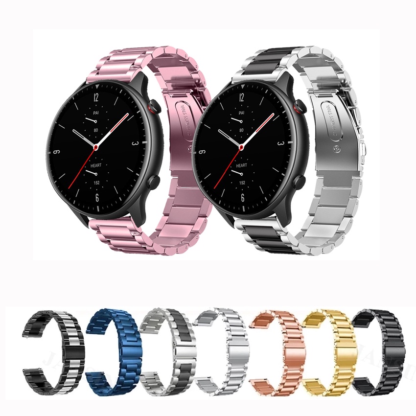 Dây Đeo Inox 20mm 22mm Cho Đồng Hồ Thông Minh Huami Amazfit GTR Mini 2 3 4 42mm 47mm GTR2 GTR 2E GTR4 GTR3 Pro