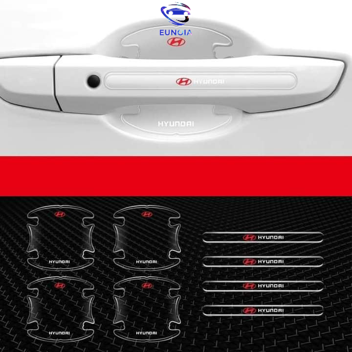 [HUYNDAI] Bộ 10 Miếng Dán Silicon Chống Xước Hõm Cửa, Tay Nắm Cửa , Gương Ô Tô Xe Hơi Có Logo Hãng Xe Huyndai