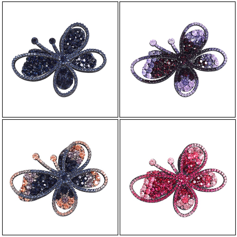 BUTTERFLY Kẹp Tóc Hình Con Bướm Đính Đá Phong Cách Hàn Quốc