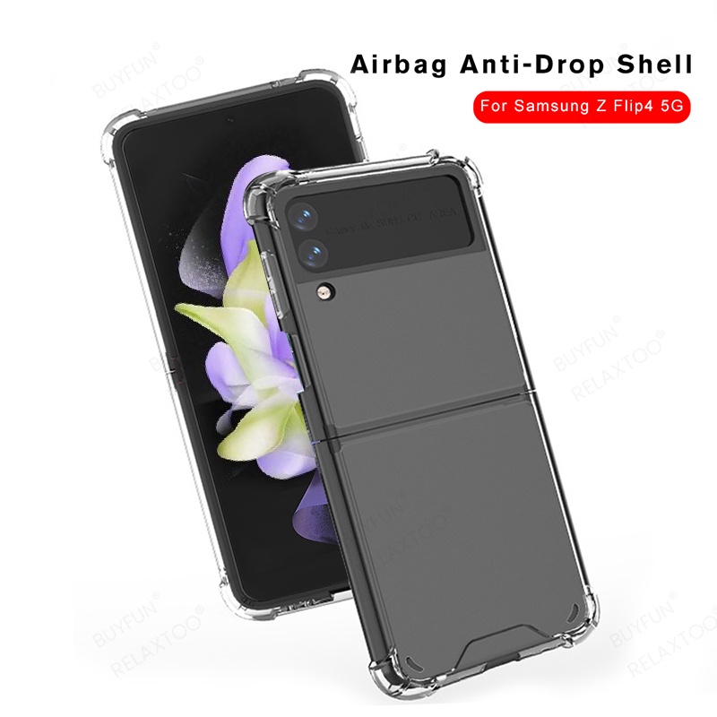 Acrylic Transparent Protective Case For Samsung Z Flip 4 ZFlip Airbag TPU Antifall Bumper Shell Cover