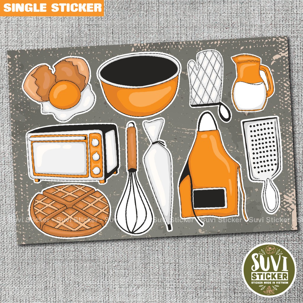 Single Sticker - Hình dán Kitchen chống nước sticker dán laptop, điện thoại, đàn guitar, mũ bảo hiểm, vali. SG14