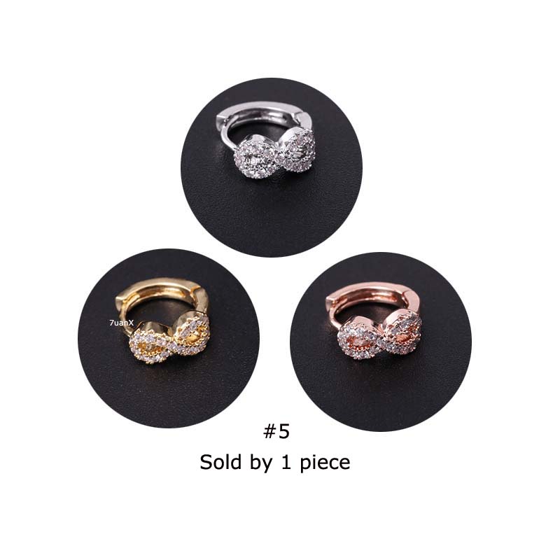 Khuyên đeo sụn tai bằng đồng đính đá zircon thời trang sang trọng
