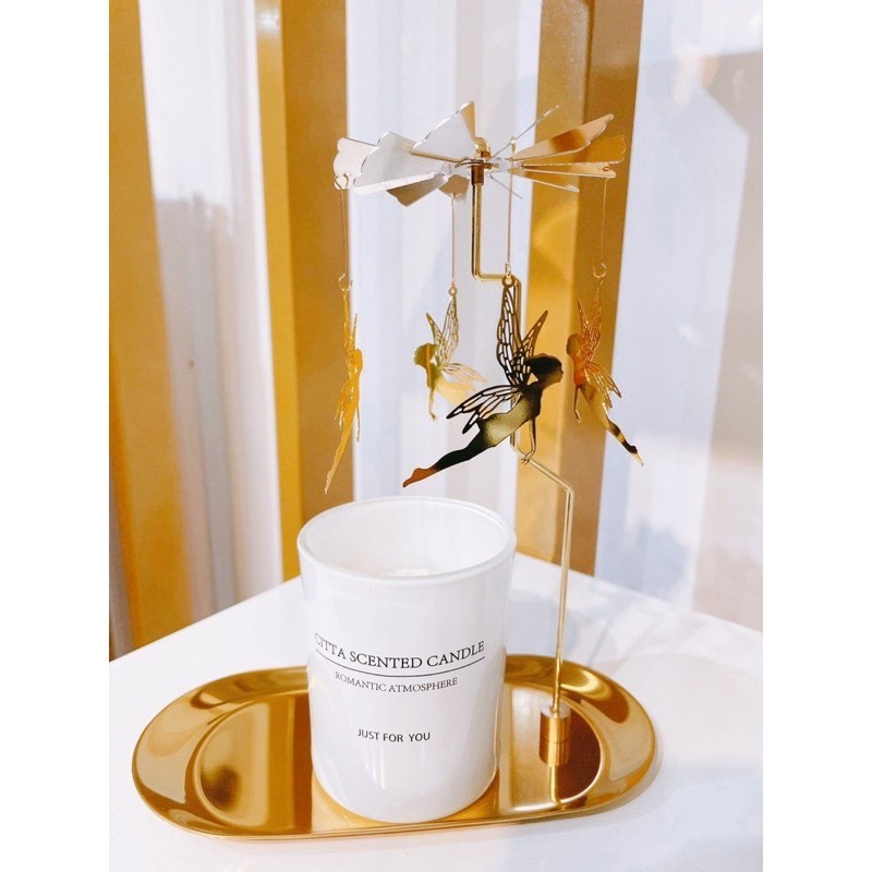 Khay đựng nến thơm phụ kiện trang trí đèn cầy thơm decor xoay Minagram