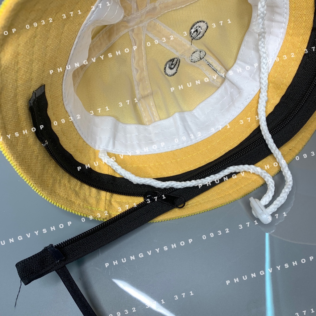 2.5-6 Tuổi/ Vòng đầu 52cm_ Mũ CHỐNG GIỌT BẮN cho bé trai bé gái- CHÚ CHÓ TAI XÙ MẶT XỆ- Nón cản bụi trẻ em