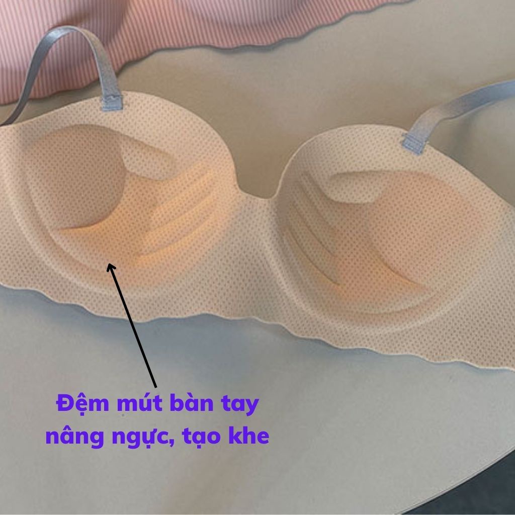 Áo ngực nữ đúc su không gọng mềm mại thoáng mát, Áo lót không dây đệm mút bàn tay nâng ngực sexy gợi cảm  A5277