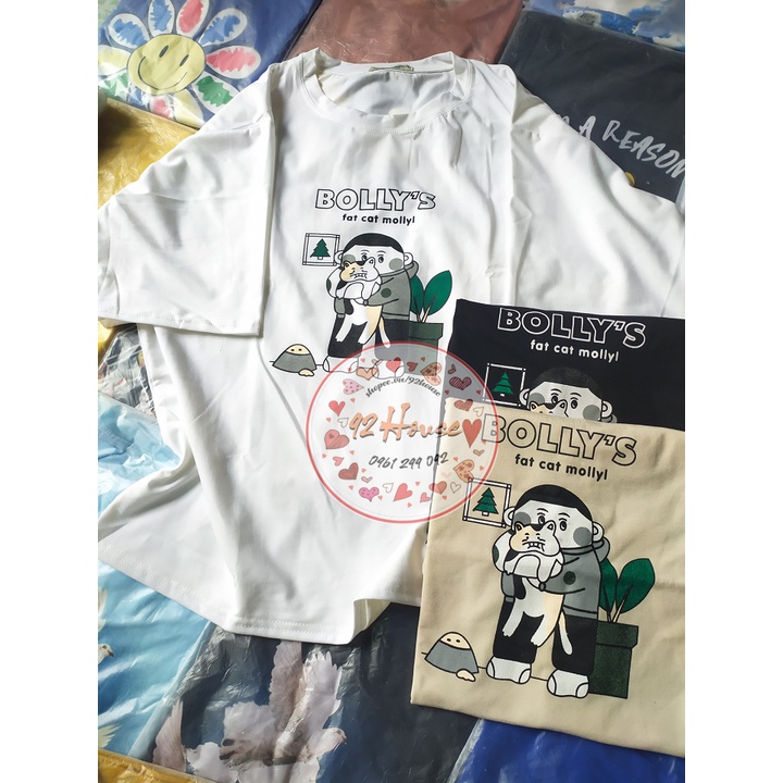 Áo thun unisex in hình cậu bé hạnh phúc form rộng tay lỡ freesize