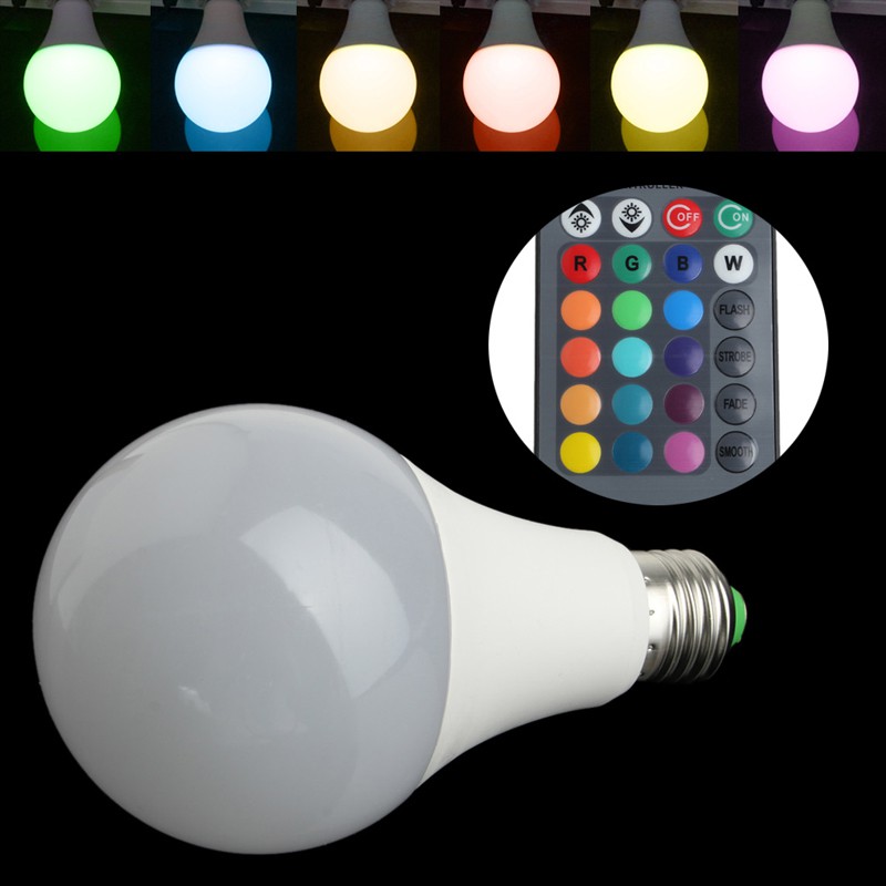 Bóng Đèn 85-265v E27 20w Rgb 16 Màu Kèm Điều Khiển Từ Xa