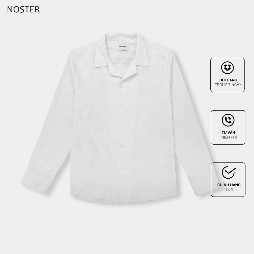 Áo sơ mi nam dài tay cổ cuba, chất vải linen mềm mại, thấm hút mồ hôi tốt, phom dáng hàn - Thương hiệu NOSTER mã ASM1115