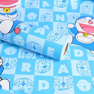 Cuộn 5mét giấy dán tường Doremon chữ số 45cm sẵn keo