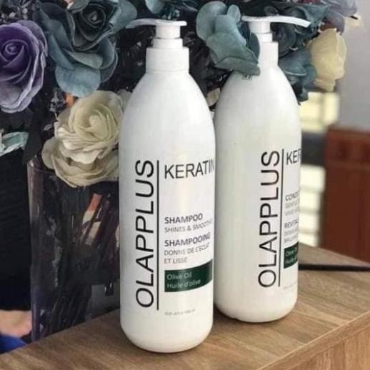 Cặp dầu gội xả OLAP PLUS Keratin mềm mượt 1000ml  Freeship  mùi hương thuần khiết từ thảo mộc, trái cây, hương hoa