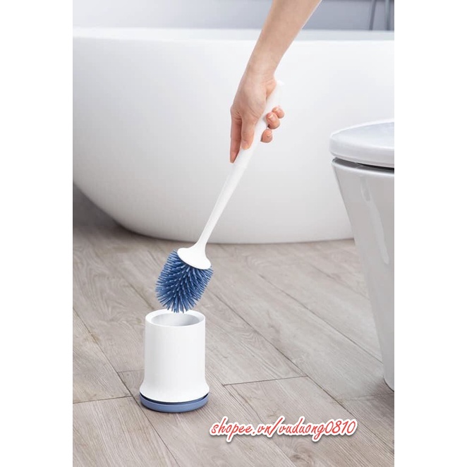 Chổi cọ toilet đầu silicon Inochi (có hộp đựng gắn tường)