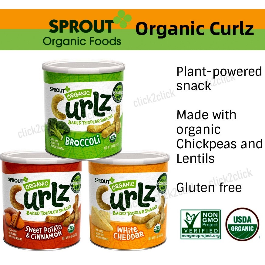 Bánh ăn dặm Sprout Curlz Hữu Cơ vị phô mai trắng