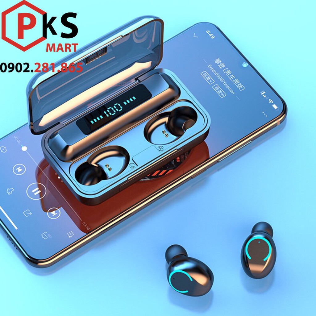 Tai Nghe Bluetooth 5.0 AMOI F9 TWS Bản QUỐC TẾ Cao Cấp - Cảm Ứng Không Dây Chống Nước Chống Ồn Tích Hợp Sạc Dự Phòng | BigBuy360 - bigbuy360.vn