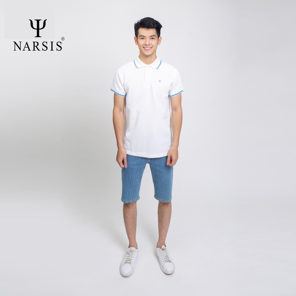 Áo cộc tay nam Narsis D4021 màu trắng