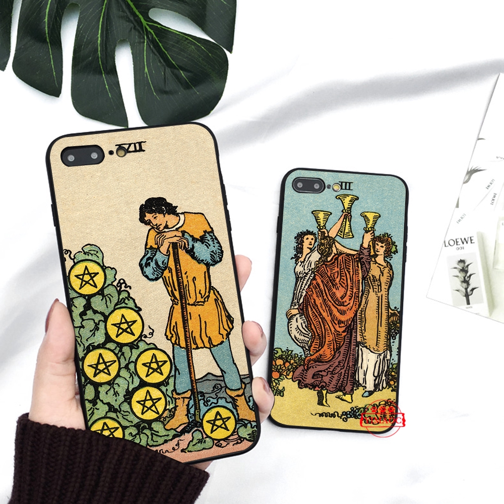 Ốp Điện Thoại Mềm Họa Tiết Lá Bài Tarot Cho Iphone Xs Max Xr X 11 Pro 7 8 6 6s Plus 300c