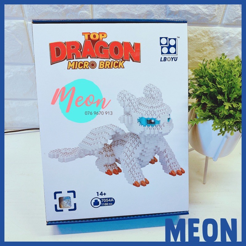 Xếp hình miniblock lego dragon toothless - Night Fury và Light Fury - size XL