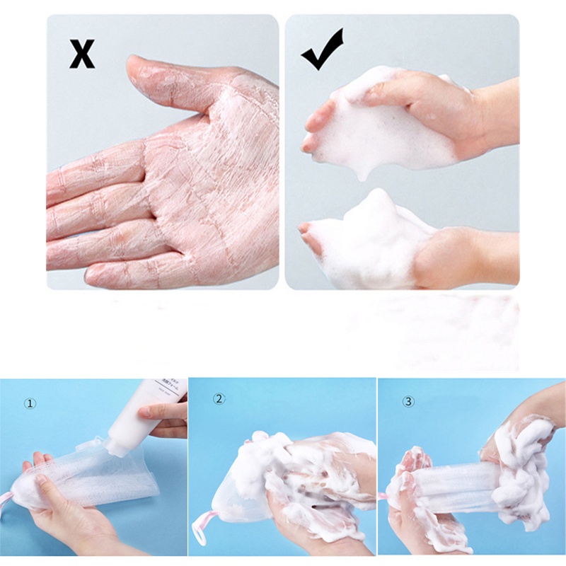 Túi Lưới Tạo Bọt Xà Phòng Rửa Mặt Tiện Dụng