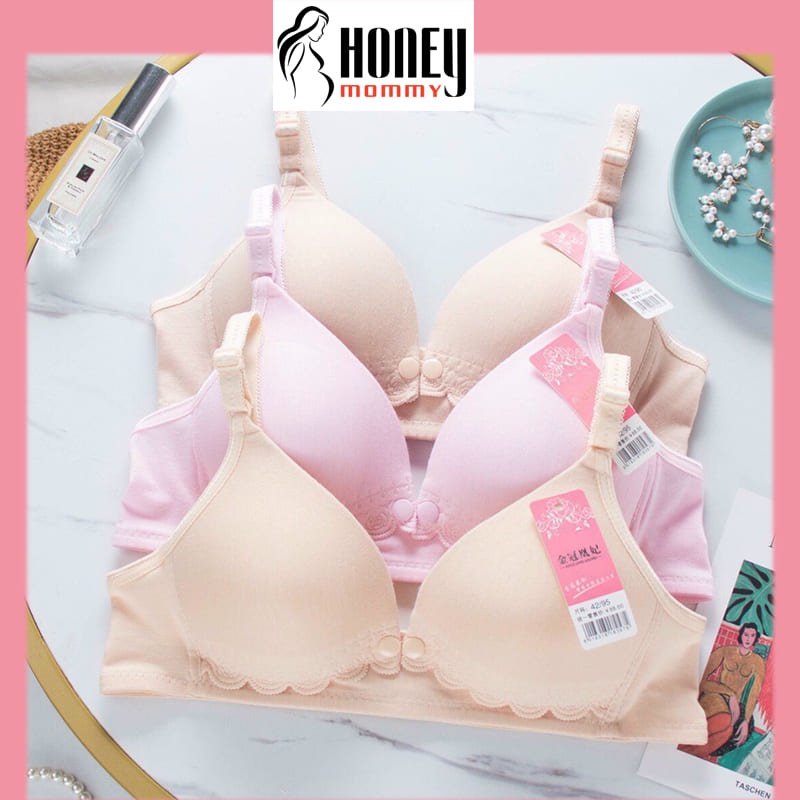 Áo Lót Bầu Và Sau Sinh Mở Cúc Cho Con Bú Tiện Lợi Chống Chảy Xệ, Đồ Lót Chip Bà Bầu HN1608 Honey Mommy