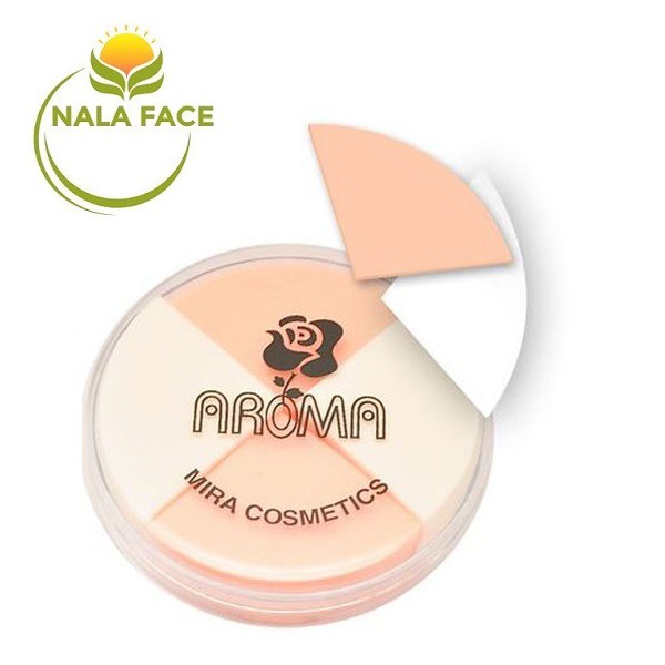 Bông phấn Trang Điểm 4 miếng Aroma C400