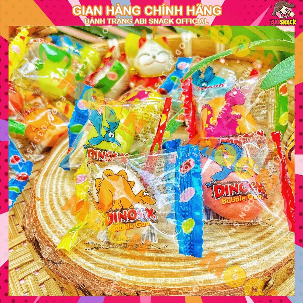 COMBO 5 TÚI KẸO SIGUM TRỨNG KHỦNG LONNG DINOS'X BUBBLE GUM SUPERMAX-bánh kẹo tuổi thơ Moon Snack Food