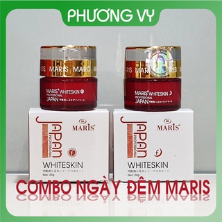 COMBO ngày đêm Maris, chuyên làm mờ nám, tàn nhang và dưỡng trắng da, kem nám Nhật Bản, mỹ phẩm Maris.