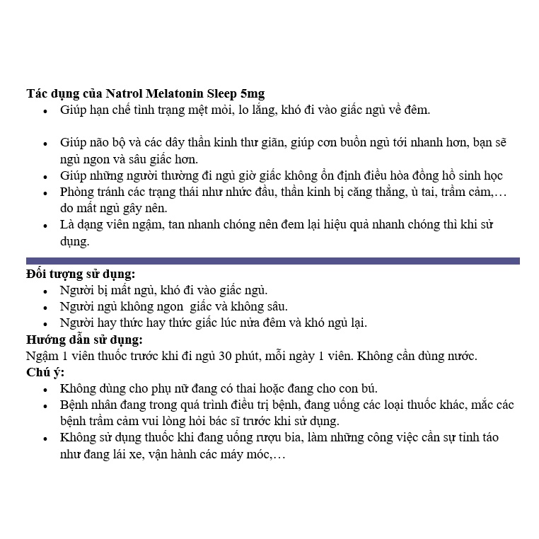 [DATE 5/2023] Viên ngậm Natrol Melatonin Sleep Drúg-Free 5mg 90 / 150 VIÊN