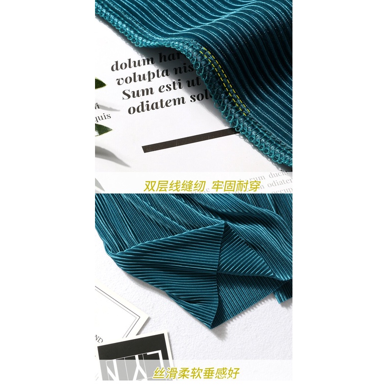 NY life Quần dài xếp ly ống rộng lưng cao bằng lụa chiffon lạnh cho nữ
 | BigBuy360 - bigbuy360.vn
