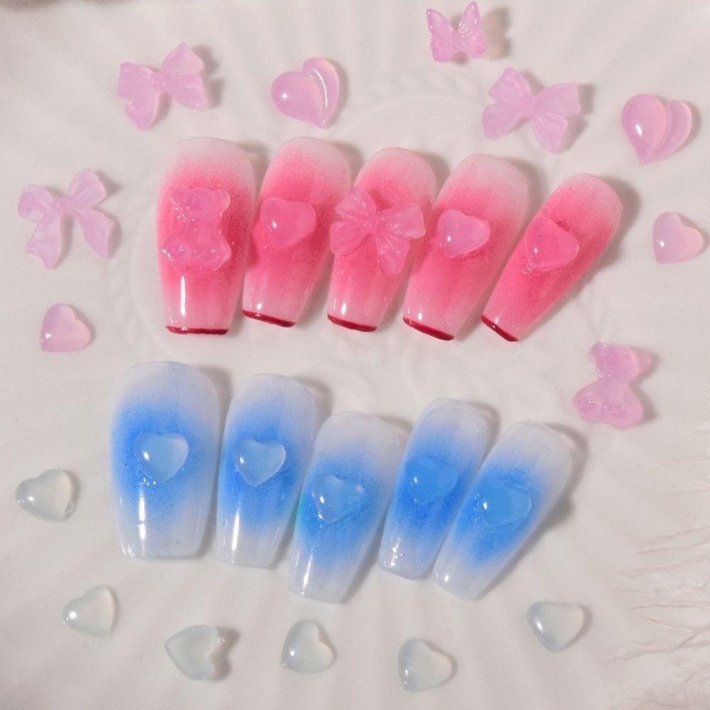 QQMALL Màu Sắc Phụ Kiện Trang Trí Móng Tay Hình Bướm Thay Đổi Màu Xinh Xắn