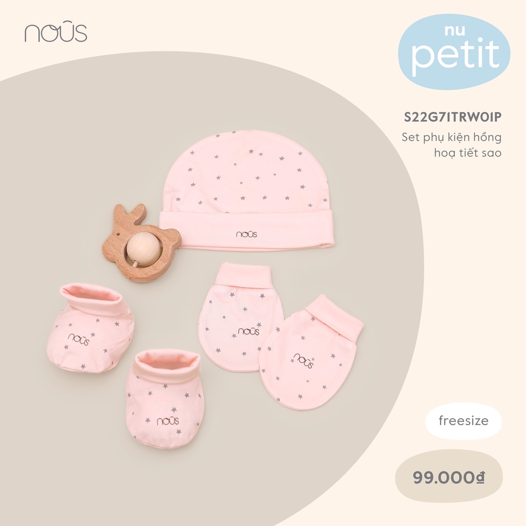 Bao Tay , Bao Chân, Yếm, Mũ Nous nguyên set cho bé sơ sinh