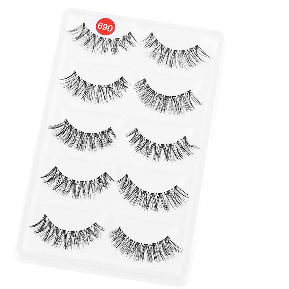 DIACHAVN Set 5 Cặp Lông Mi Giả Mềm Mại Nối Dài Mi Chuyên Dụng